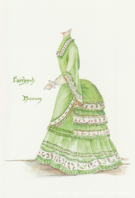 Notelet , costume sketch by Dorothy Ormerod (green) product photo